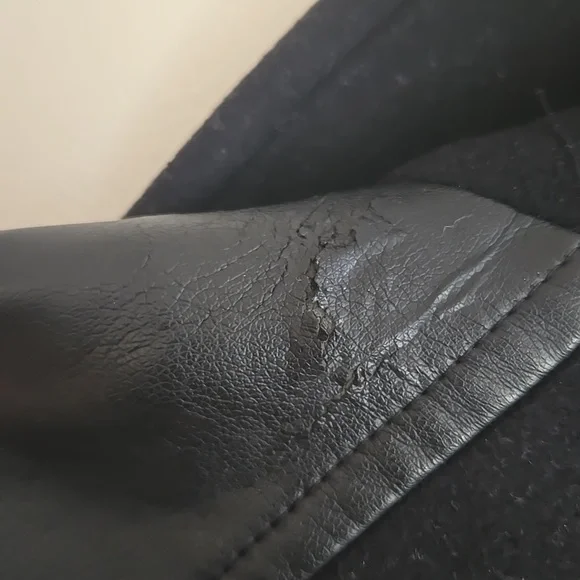 Marc New York Andrew Marc Faux Leather Sleeve Pea Coat - Picture 15 of 16